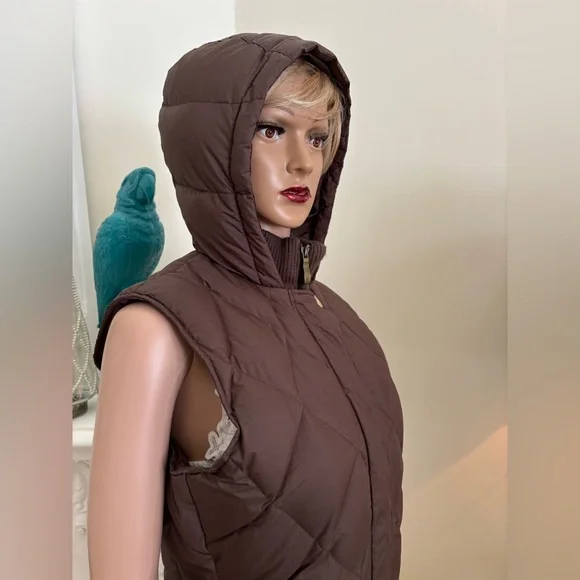 Merrell Quilted Hooded Sleeveless Vest - Brown - Picture 6 of 14